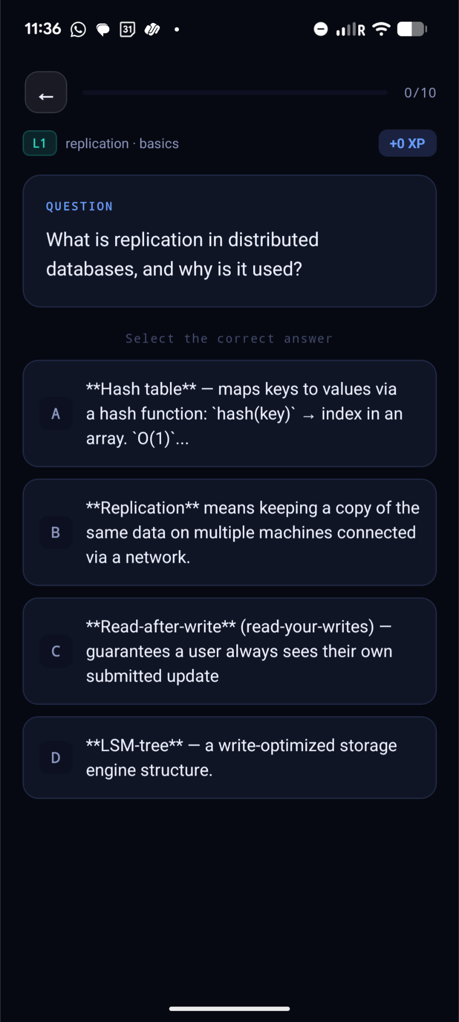 DistroLearn flash card question about replication